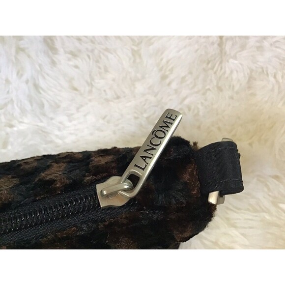 Lancôme Baguette Brown Black Textured Crushed Velvet Handbag Purse Pocket Book - Picture 4 of 6